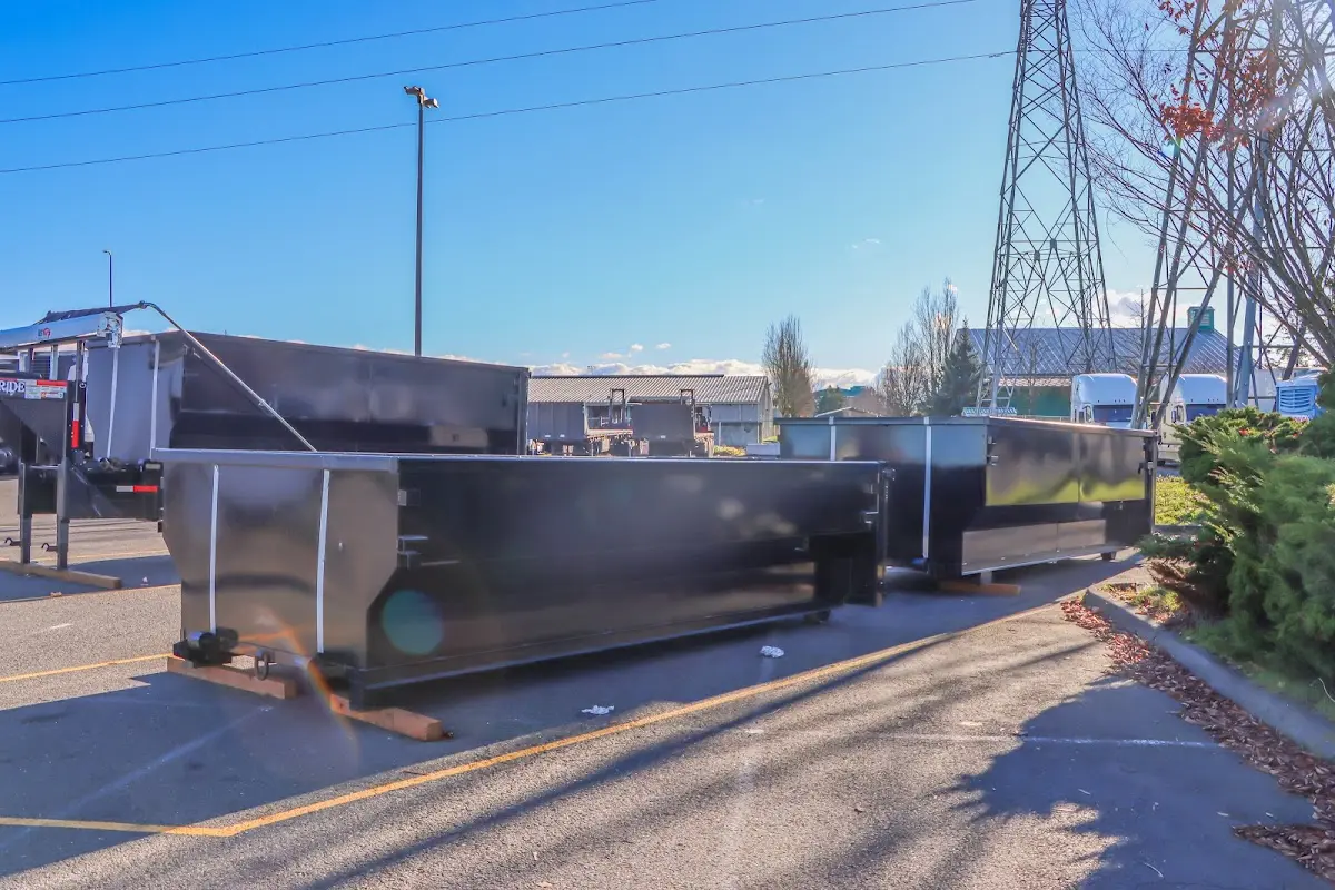 Roll-off dumpster ready for waste disposal at job site for 8 Yard Dumpster Rental in Eagan